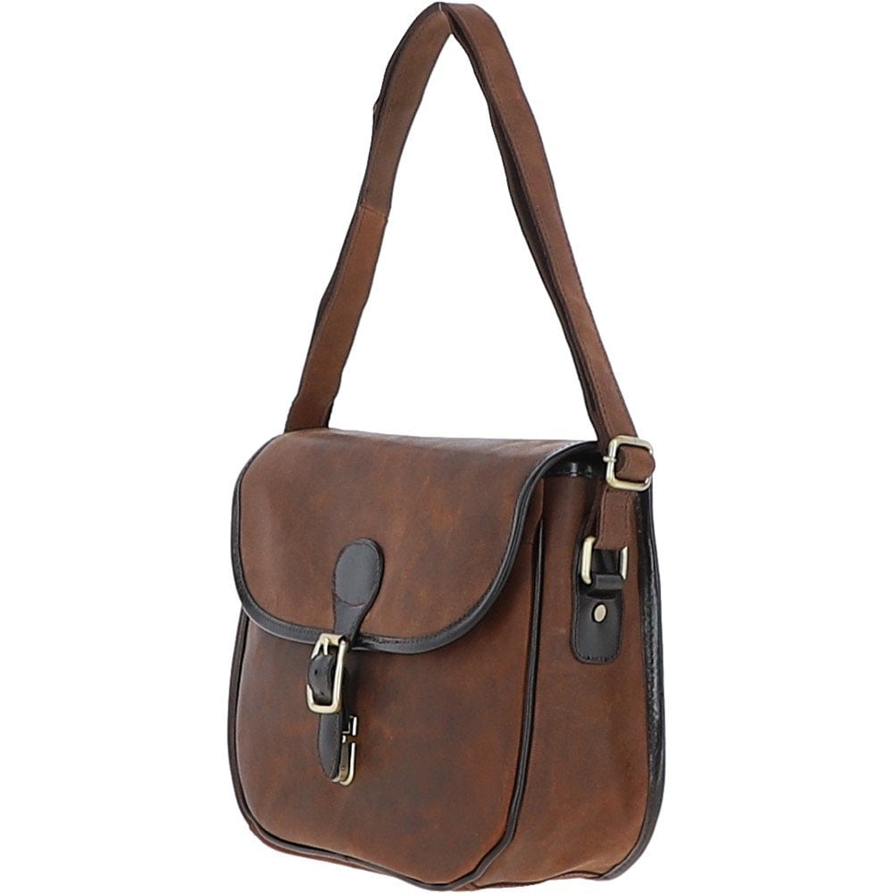 Ashwood Leather Tan Windmere Small Waxy Leather Messenger Bag