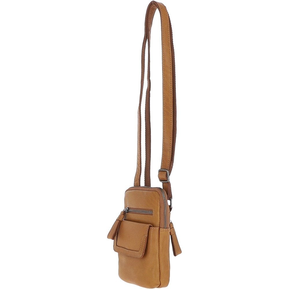 Ashwood Leather Tan Windmere Small Waxy Leather Messenger Bag